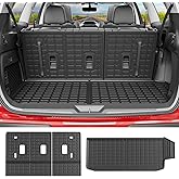 powoq 7&8 Seats Cargo Liner Compatible with 2019-2026 Subaru Ascent Trunk Mat TPE 3rd Backrest Mat Replacement for 2019-2026 Subaru Ascent Accessories (7&8 Seats Trunk Mat+3rd Row Backrest Mat)
