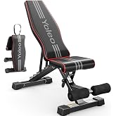 YOLEO Adjustable Weight Bench, ASTM-Certified 827LBS | 98% Pre-Assembled, 84-90 Positions Incline Decline Flat, Foldable Gym Bench with Wider Seat for Home Gym(L-XL)