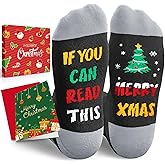 HAPPYPOP Christmas Socks for Adult - Gnome Xmas Movie Snowman Deer Tree Gifts, Xmas Cards