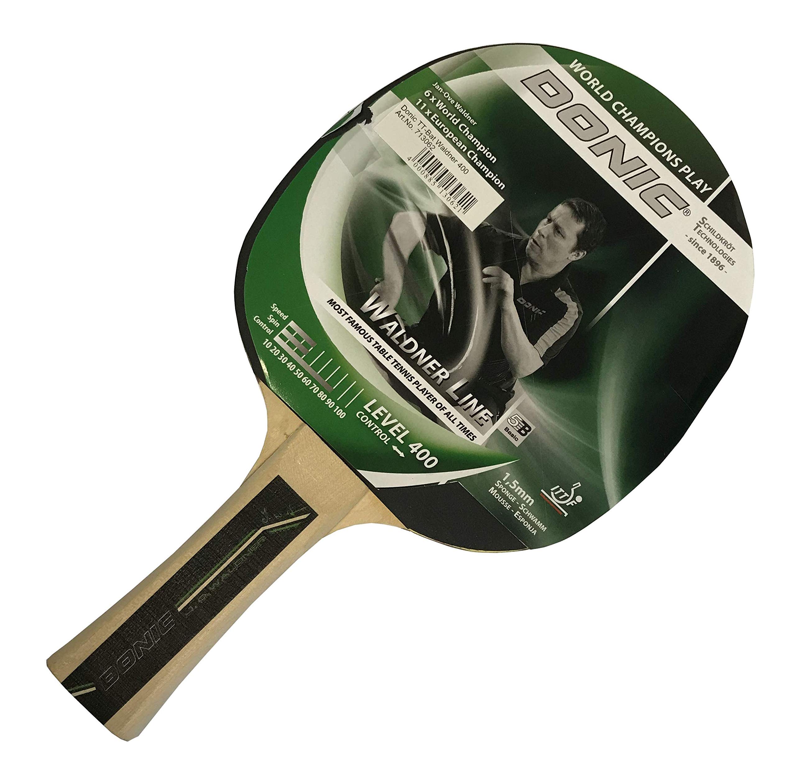 Schildkrot Waldner 400 Table Tennis Bat - Green/Grey, 26 cm