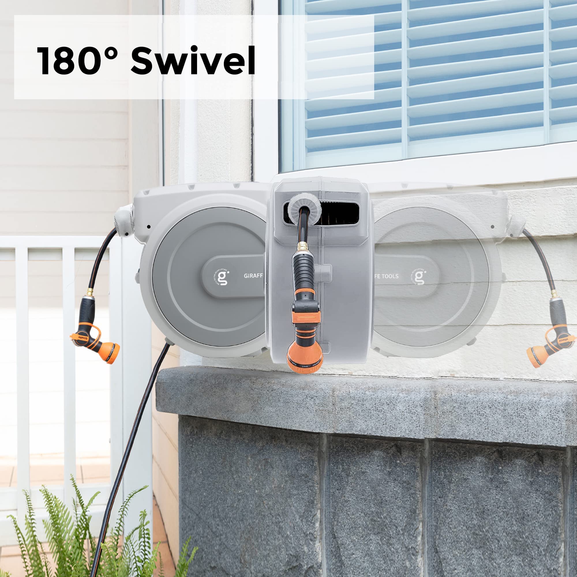 Giraffe Tools AW401/2QS Retractable Garden Hose Reel 1/2