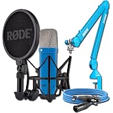 Rode NT1 Signature Series Condenser Microphone (Cobalt) with Blue PSA1+ Studio Boom Arm and Blue XLR-3 Cable