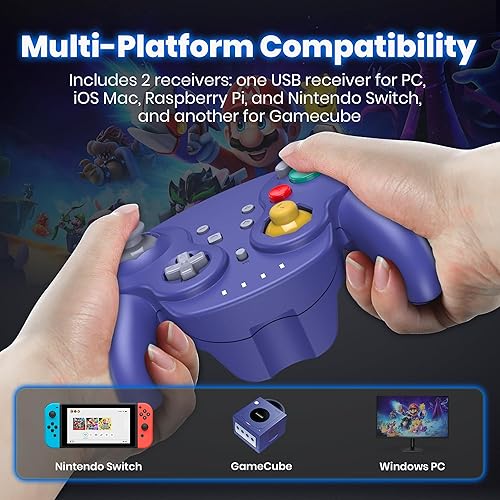 GHz Wireless GameCube Controller Switch Online Controller, USB Receiver  NGC Receiver, Compatible with Wi
