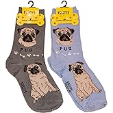 Foozys Unisex Crew Socks | Canine/Dog Collection | Pug