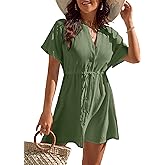 Blooming Jelly Women's Swimsuit Cover Ups Button Down Bathing Suit Coverups Bikini Beach Dress for Swimwear