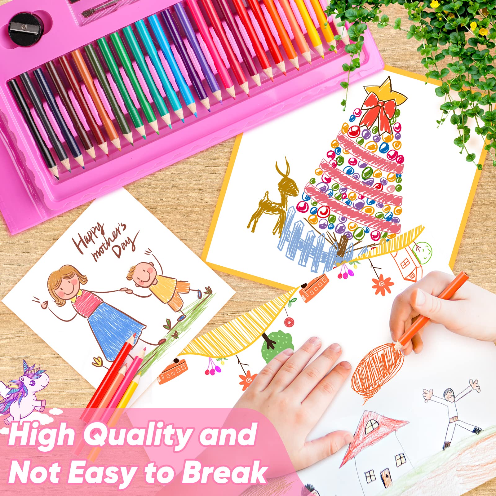 Soucolor Easter Gifts for Kids Teens Girls Boys Ages 4, 6, 8, 10, 12, 283 Pieces Drawing Set Art Kits with Trifold Easel, 2 Drawing Pads, 1 Kids Activity Coloring Book, Crayons, Pastels, Watercolor