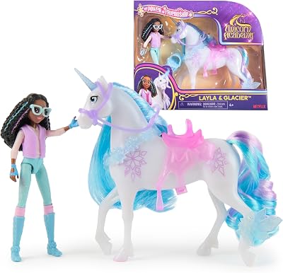 Unicorn Academy Layla & Glacier Power of Friendship Set, Includes Saddle