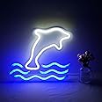 Large Dolphin Neon Sign, Led Dolphin Neon Light USB Powered Night Light as Wall Decor for Kids Room, Living Room, Office Room, Bar, Restaurant, Christmas, Festival, Party (Dolphin)