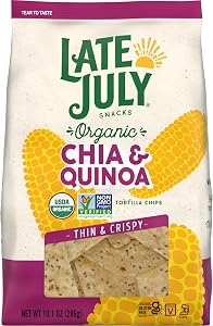 Late July Chia & Quinoa Organic Tortilla Chips, 10.1 Oz Bag