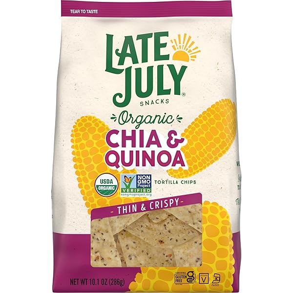 LATE JULY CHIA & QUINOA ORGANIC TORTILLA CHIPS,...