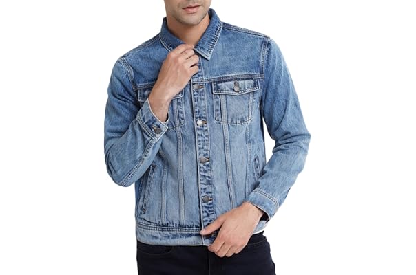 guys spliced denim trucker jacket without moletom com capuz