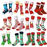 Shinymoon 12 Pairs Kids St Patricks Day Socks Shamrocks Crew Socks for Children Boys Girls Novelty Crazy Gifts