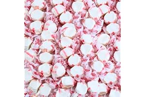 Peppermint Flavored Salt Water Taffy Individually Wrapped- Old Fashioned Saltwater Taffy Bulk, by Queen City Candy Cave (1 Pound)