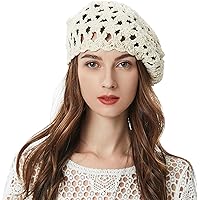 AICHUAN Women Summer French Beret Slouchy Crochet Beret Hats  display picture 3