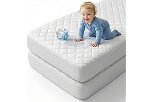 Beddora Crib Mattress Protector Waterproof Pack of 2 - Toddler and Baby Crib Mattress Pad Cover - Fitted Noiseless Crib Mattr