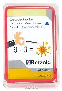 Betzold Zauberkarten zum Kopfrechnen - Subtrahieren bis 10, Mathematik, Mathe, Rechenspiel, mit Zauberfolie und Selbstkontrol