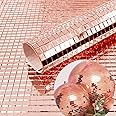 REDODEDO 2400pcs Real Glass Rose Gold Mirrors Mosaic Tiles Sticker for Craft Square Glass Tiles Self Adhesive,5mm by 5mm (Rose Gold)