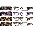 Eyekepper 4-Pack Beautiful Colors Spring Hinge Rectangular Reading Glasses