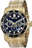 Invicta Men's 0072 Pro Diver Collection Chronograph 18k Gold-Plated Watch, Gold/Black