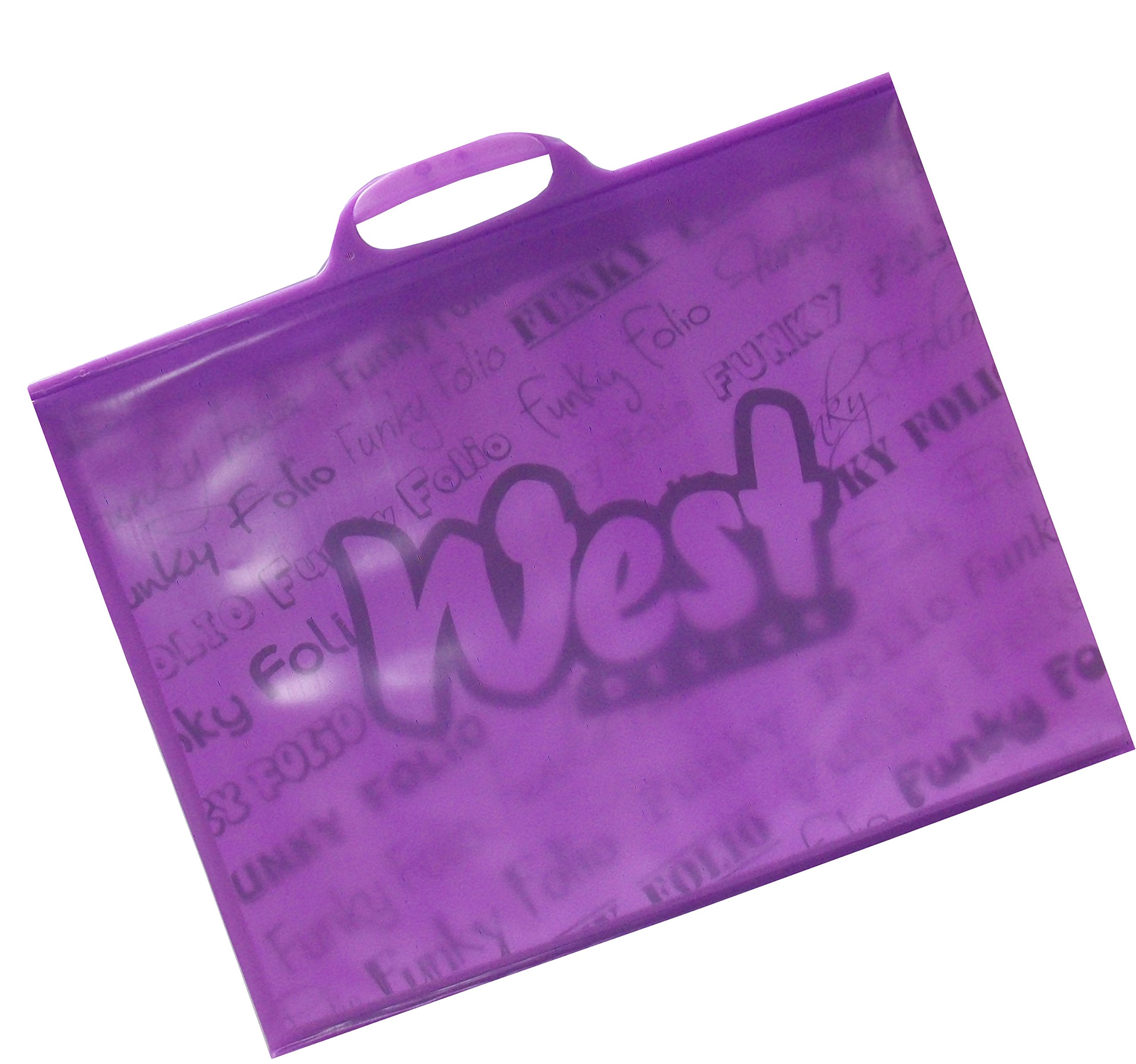 Westfolio Funky Plain Purple A3, Plastic Wallet Art Bag Folder, Essentials, Project Folders, Portable Carrier Art, Painting