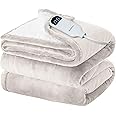 Bedsure Electric Blanket Full Size - Soft Flannel Heated Blanket with 6 Heat Settings, Heating Blanket with 10 Time Settings, 8 hrs Timer Auto Shut Off (72x84 inches, Cream)
