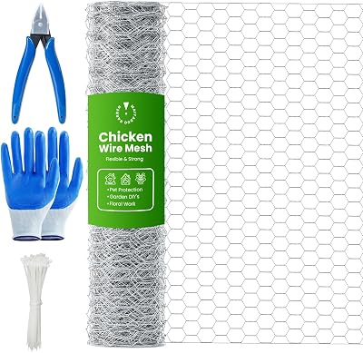 MAIYADUO Chicken Wire Mesh Roll 35cm x 1m Galvanized Anti-Rust 16x25mm