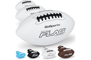 GoSports 3 Pack Flag Footballs - Mini, Pee Wee, Junior & Youth Sizes | Practice Balls Built for Maximum Durability, PVC Composite Cover, Kids Flag Football Equipment for Training