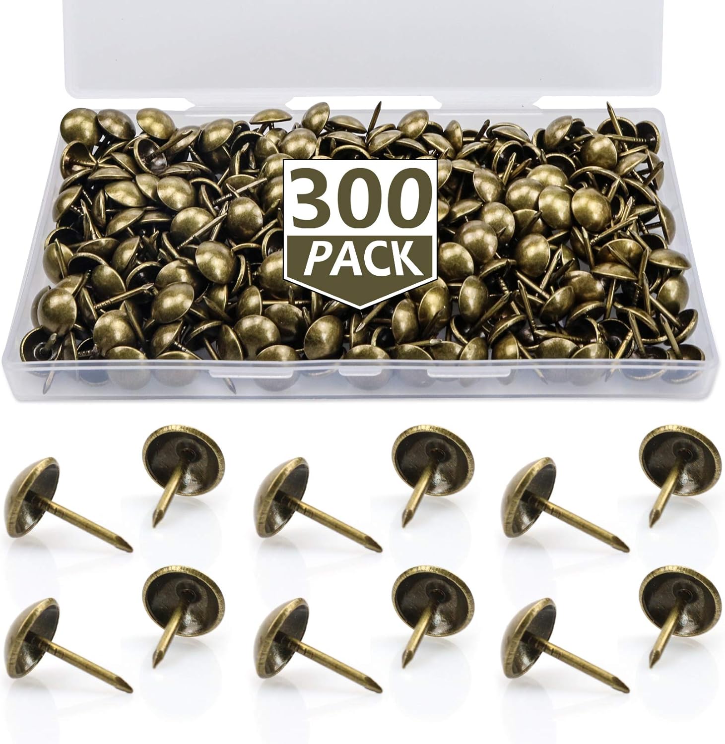 300Pack Antique Upholstery Tacks 7/16’’(11×17mm) Furniture Sofa Thumb