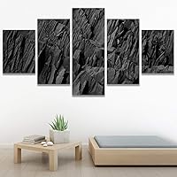 SIGNWIN 5 Panel Canvas Wall Art Modern Art Abstract Brushstroke Closeup Digital Art Minimalism Minimalist Multicolor Pastel for Home Decorations Ready to Hang - 60