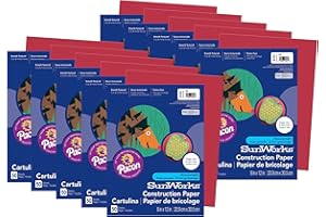 Prang Lot de 10 paquets de papier de construction, rouge, 22,9 x 30,5 cm, 50 feuilles par paquet