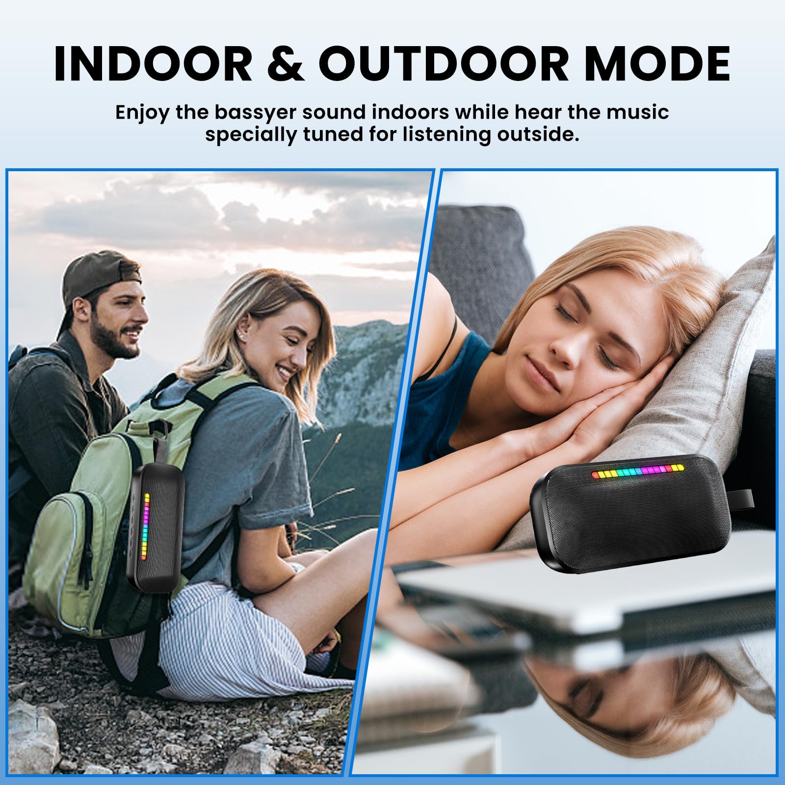 Youngwolge Portable Bluetooth Speaker,IPX7 Waterproof Speakers Bluetooth Wireless,20W Portable Speaker with 24Hours Playtime, for Travel,Home,Pool,Outdoor Portable Bluetooth Speakers-LFS (Black)