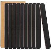 HeeYaa 10 Pack Nail Files, Professional Double Sided 100/180 Grit Emery Board for Manicure Pedicure, Black