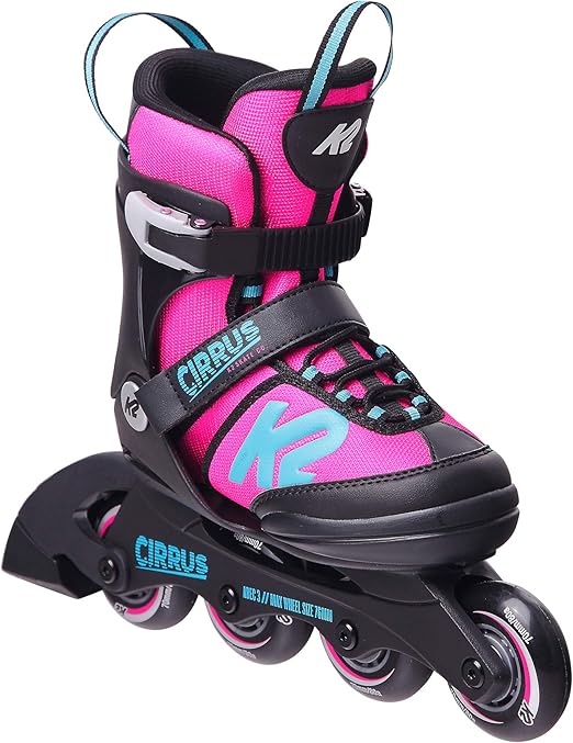 K2 Girls' Cirrus Girl Inline Skates, girls, Inline skates, 30E0490, Pink light blue, L (EU 35