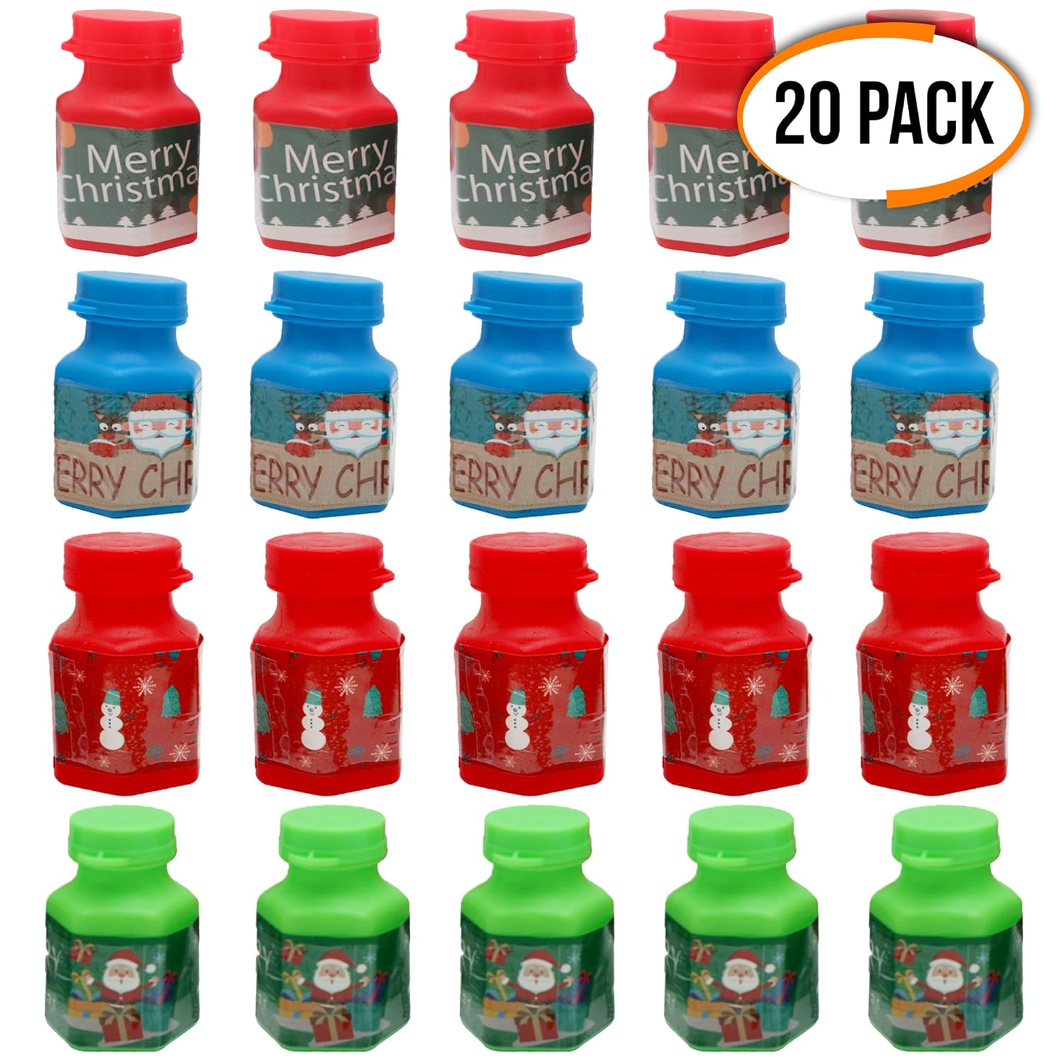 THE TWIDDLERS 20 Christmas Bubbles for Children, in 4 different