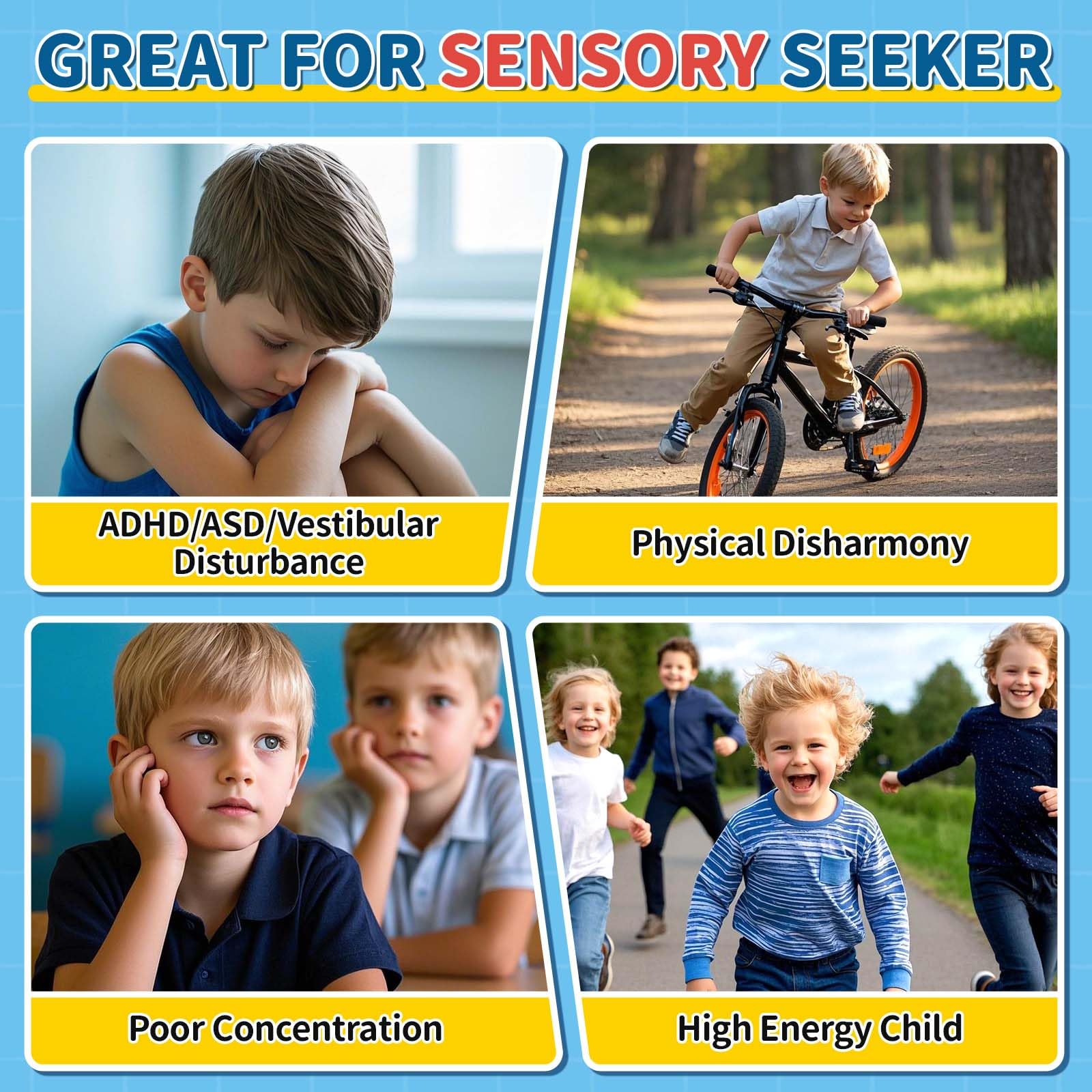 KidBloom Spinning Chair for Autistic Kids, Upgrade Handle Sensory Chair, Autism & ADHD Chair, Kid's Furniture, Autism Sensory Products for Kids