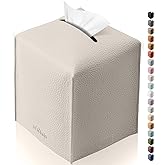 Tclouda Tissue Box Cover for PU Leather, Modern Simple Solid Color Holder Square Tissue Bag, Ideal for Bathrooms,Office,Car,O