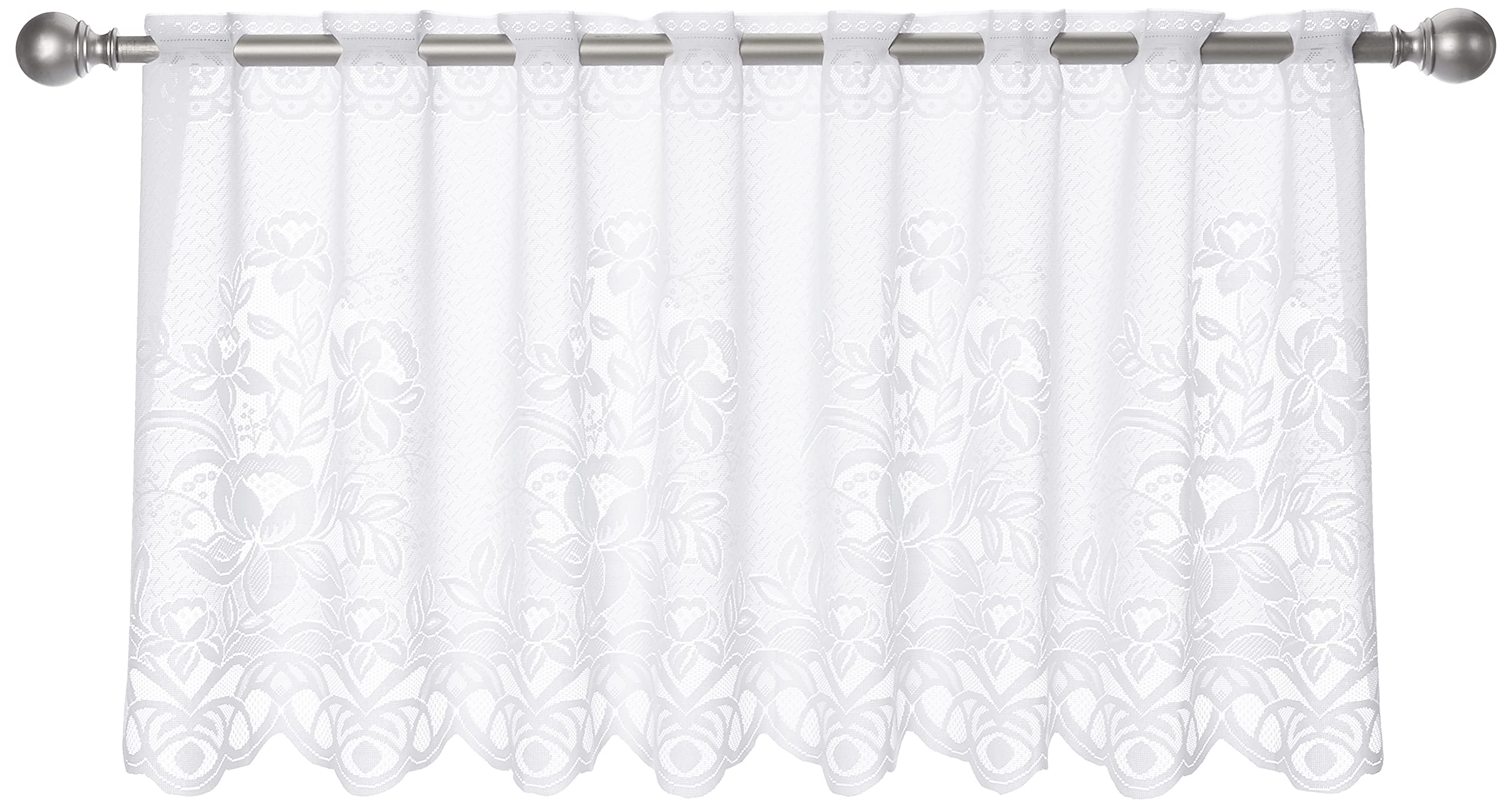 Elbersdrucke Bistro Curtain 1129 White Semi-Transparent 60 x 160 cm Short Curtain for Living Room Bedroom Hallway 501239