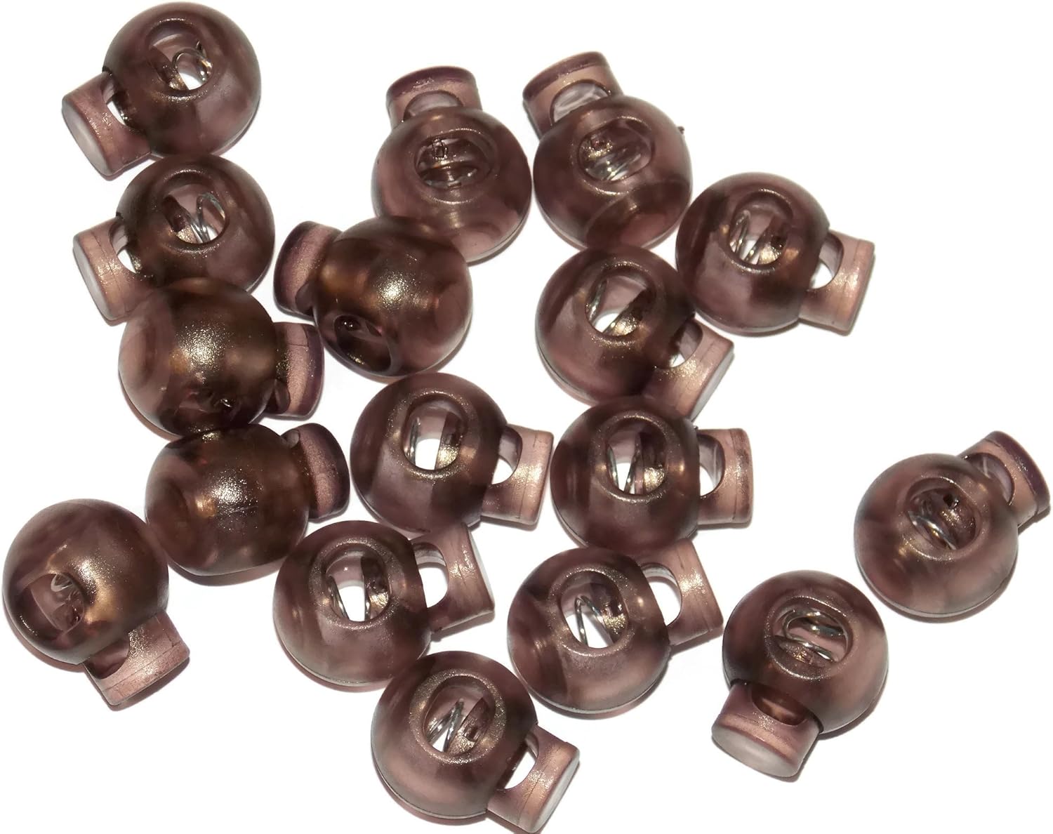 25 Translucent Brown Mini Cord Locks with 4mm by 6mm Hole