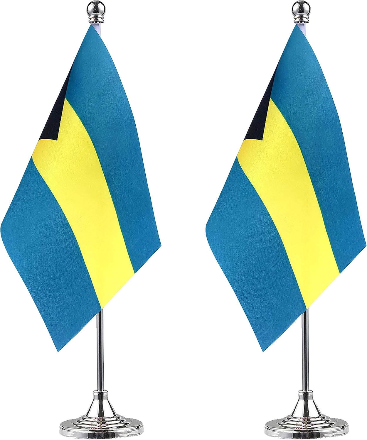 WEITBF Bahamas Desk Flag Small Mini Bahamian Office Table Flag with Stand Base,Bahamian Themed Party Decorations Celebration Event,2 Pack: Garden & Outdoor