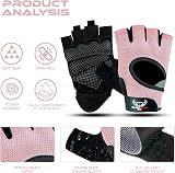 BEAST RAGE Weight Lifting Gloves Pink L Breathable Non-Slip Padded Palm view 2
