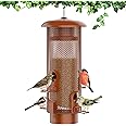 Metal Squirrel Proof Bird Feeder,Bird Feeders for Outdoors,Weight Activated Squirrel Proof Wild Bird Feeders with Finch Cardi
