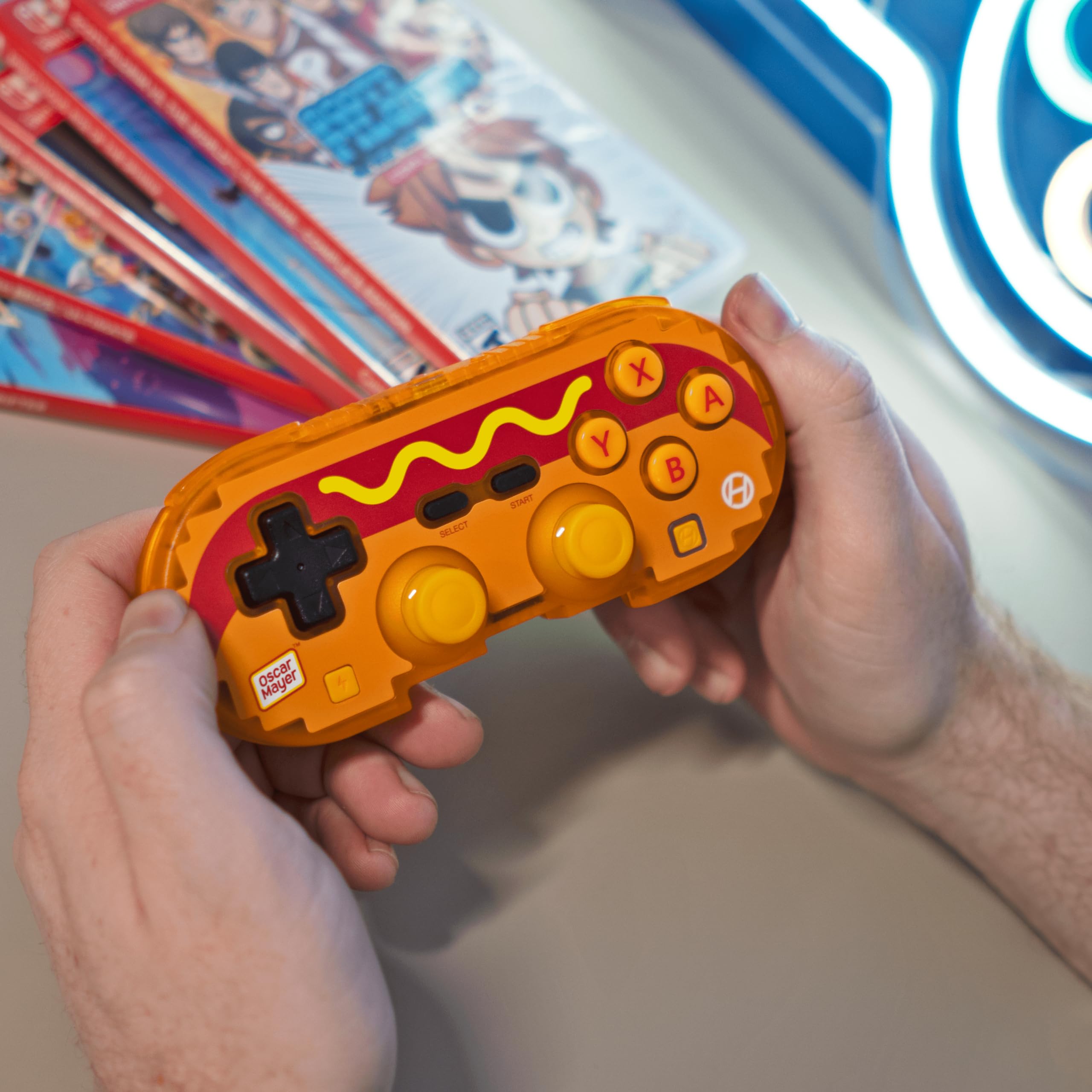 Hyperkin Limited Edition Pixel Art Bluetooth Controller Official Oscar Mayer Edition - Officially Licensed - For Nintendo Switch®, PC, Mac®, Android®, iOS® (Hot Dog)