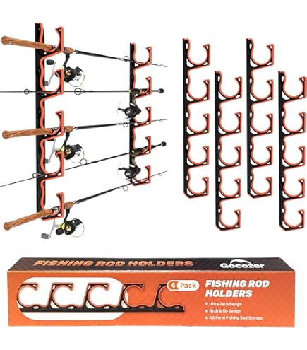 Amazon.com : Fishing Pole Display Stand, 6PCS Acrylic Clear Fishing Rod  Storage Rack Holder Wall Mounted Fishing Pole Holder Easy to Install :  Sports & Outdoors