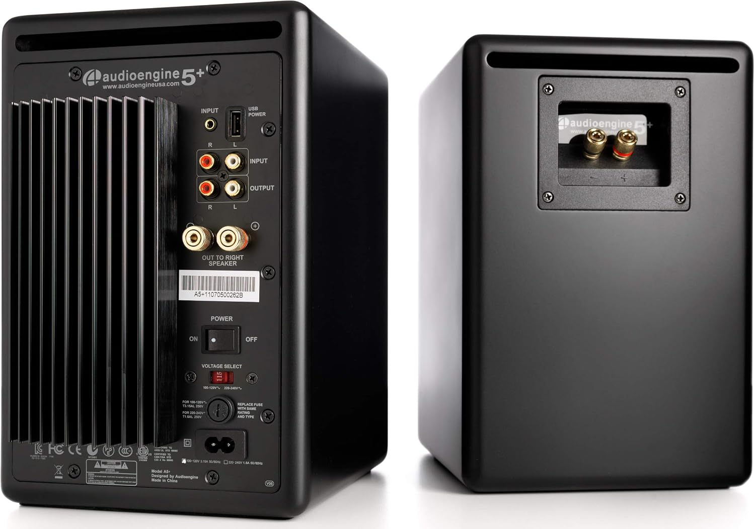 Audioengine A5+ Classic 150W Powered Bookshelf Speakers, Black - Image 3