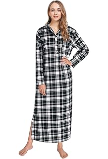 Pnaeong Women S 100 Cotton Woven Flannel Nightgowns Full