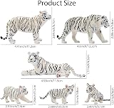 toymany 6PCS White Tigers Figurines Set with Cubs Educational Toys view 3