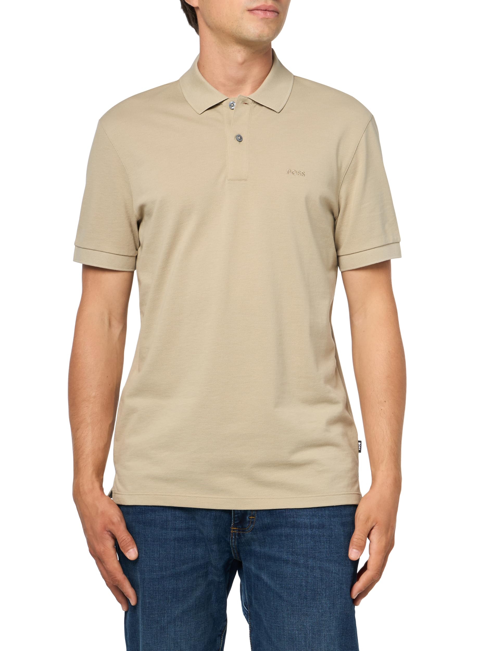 BOSS, Pallas Short Sleeve Polo Shirt, tan Dunes, XXL Image
