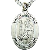 Westman Works St Dominic Solid Pewter One Inch Saint Medal with Stainless Steel Chain