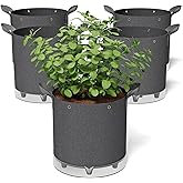 Patigrow Self-Watering Grow Bags, 5-Pack 3 Gallon 420G Thick Nonwoven Fabric Pots with Reinforced Handles and Multi-Purpose Rings, for Low Stress Plant Training Fruits, Vegetables,and Flowers