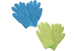 SUPVOX 4pcs Microfiber Dust Cleaning Gloves Coral Fleece Material Home and Auto Dusting Gloves for Random